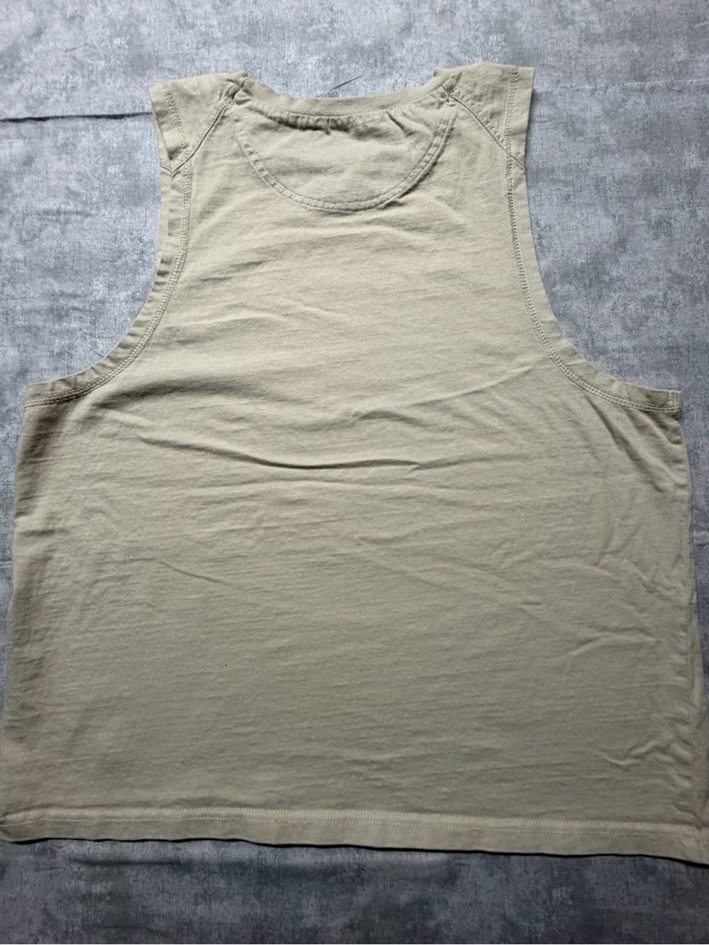Standard Cloth Beige Cotton Muscle Tee Sleeveless T-Shirt